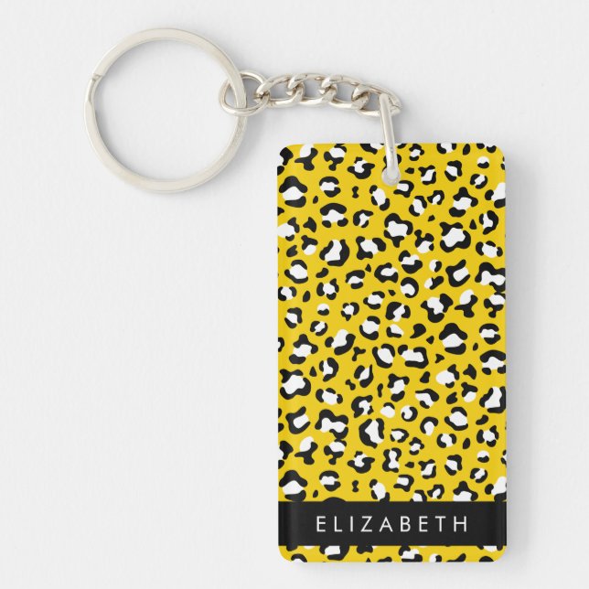 Porte-clefs Empreinte de léopard, Spots, Leopard Jaune, Votre  (Devant)