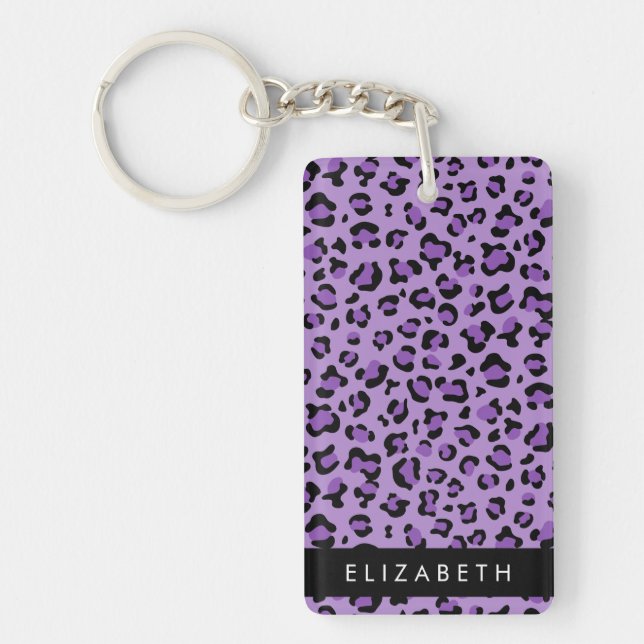 Porte-clefs Empreinte de léopard, Spots, Leopard Violet, Votre (Devant)
