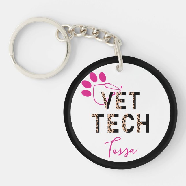 Porte-clefs Empreinte de léopard Vet Tech Stethoscope Porte -  (Devant)