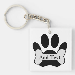 Porte-clefs Empreinte de patte De Chien Et Porte - clé Os