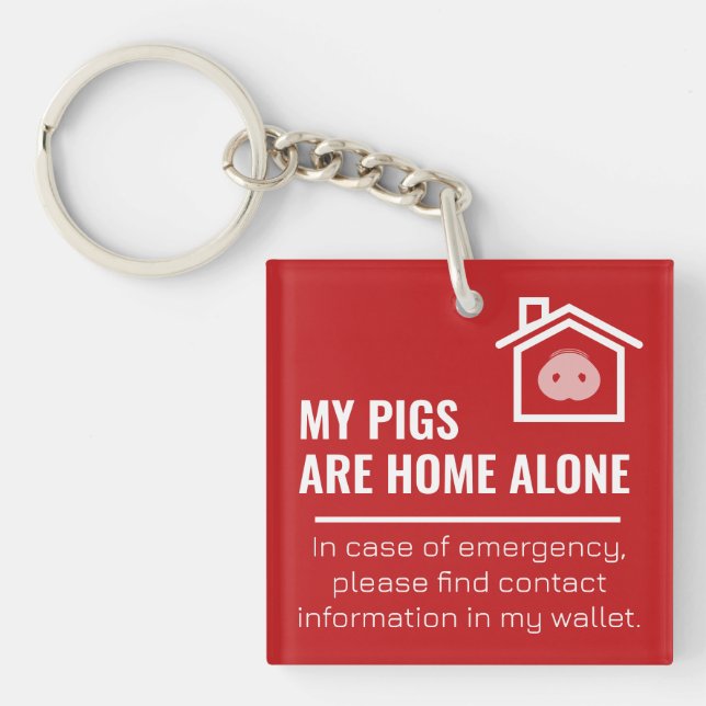 Porte-clefs Empreinte de patte Mes cochons sont seuls à la mai (Devant)