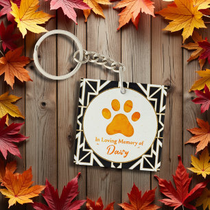 Porte-clefs Empreinte de patte Personnalisé Memorial Pet Perte