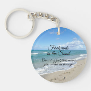 Porte-clefs Empreintes dans le Sable Inspirational Christian
