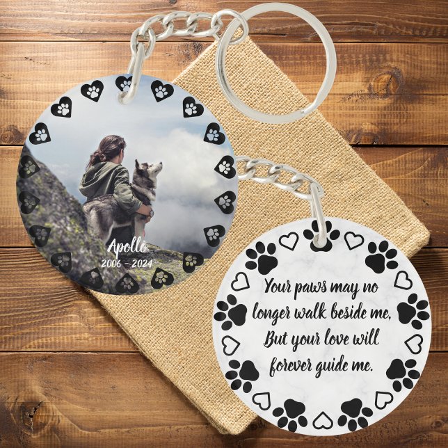 Porte-clefs Empreintes de l'amour personnalisable Photo Pet Me (Double Sided Keychain)