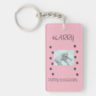 Porte-clefs Empreintes de pattes avec 1 photo et nom d'animal