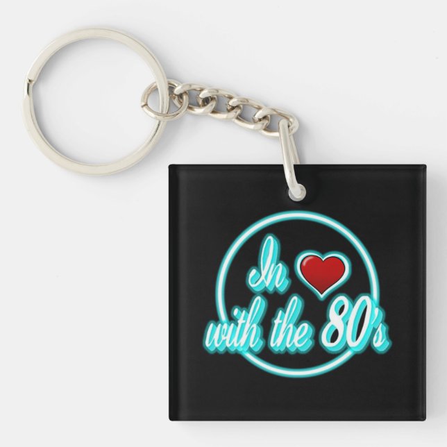 Porte-clefs En amour avec le Porte - clé de logo Retro 80's (Devant)