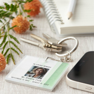 Porte-clefs En mémoire d'amour Porte - clé funéraire vert