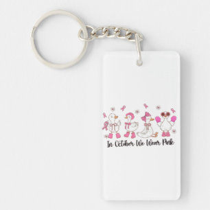 Porte-clefs En Octobre Nous Portons Pink Duck Design 🎀 🦆 💗