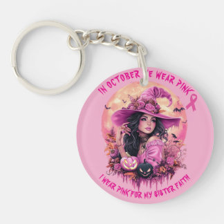 Porte-clefs En Octobre Nous Portons Une Sorcière D'Halloween R