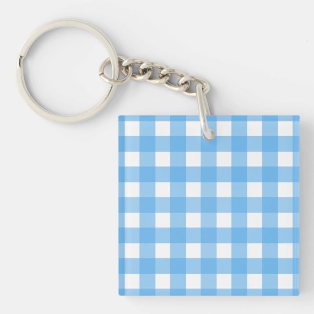 Porte-clefs En vichy bleu ciel (Devant)