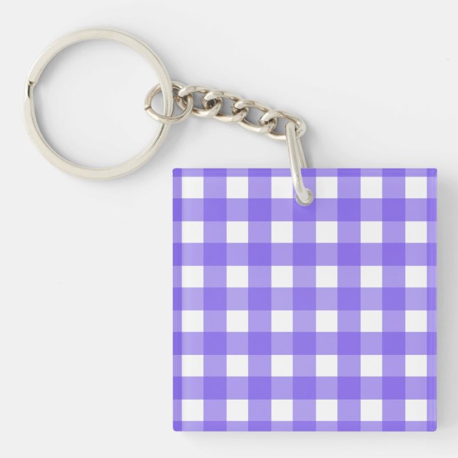 Porte-clefs En vichy périphérique et blanc (Devant)