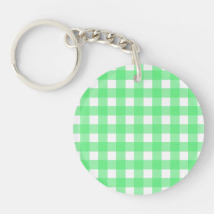 Porte-clefs En vichy verte