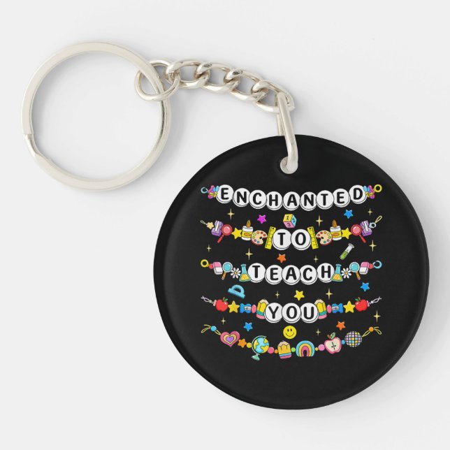 Porte-clefs Enchanté de vous enseigner Professeur Drôle  (Devant)