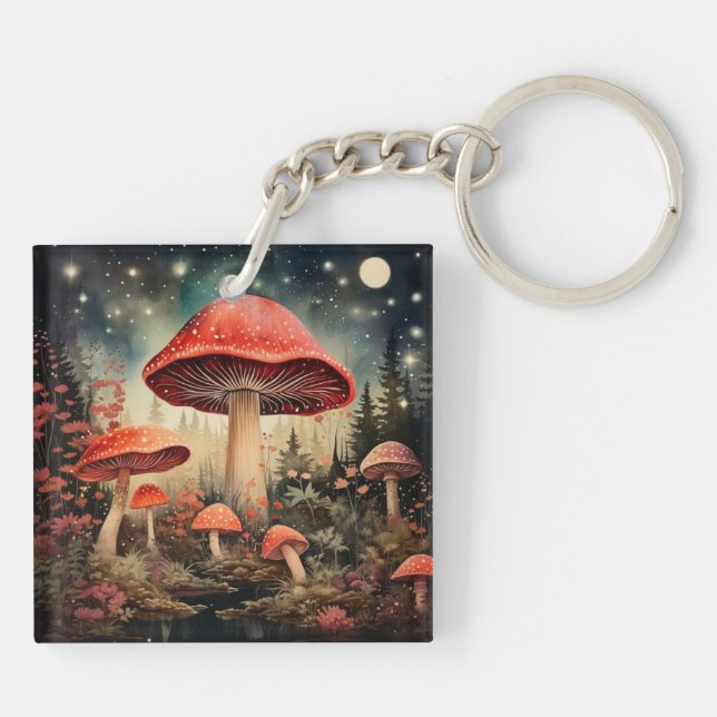 Porte-clefs Enchanter Arrière - plan de champignons de fées ma (Dos)