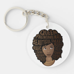 Porte-clefs Encourager les femmes noires, cheveux naturels, m