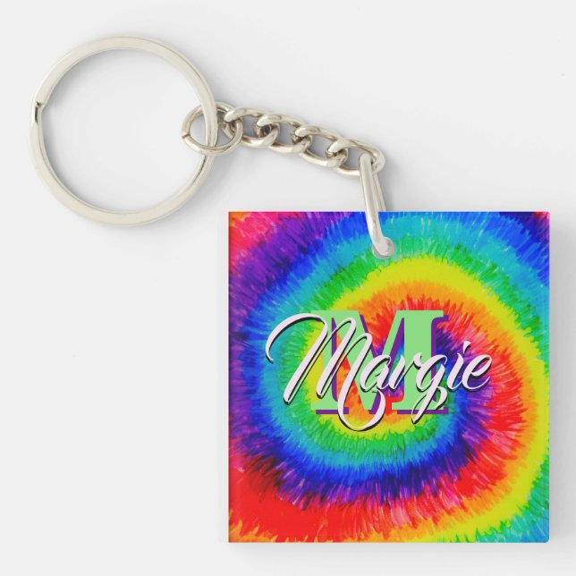 Porte-clefs Encre d'alcool à Cravate arc-en-ciel (Devant)