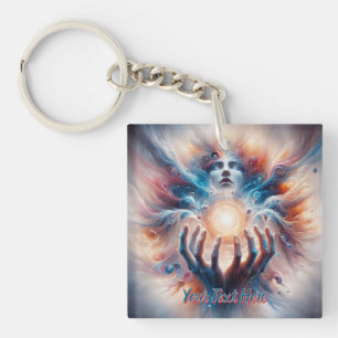 Porte-clefs Énergie cosmique intégrée par les mains