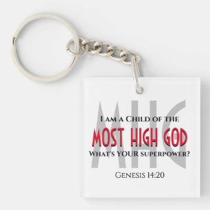 Porte-clefs ENFANT chrétien DU PLUS HAUT DIEU Superpuissance