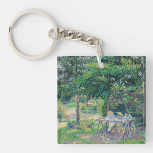 Porte-clefs Enfants attablés dans le jardin Camille Pissarro