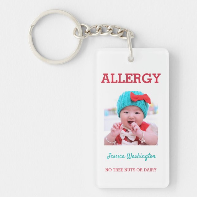 Porte-clefs Enfants faits sur commande de photo d'allergie en (Devant)