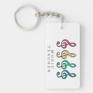 Porte-clefs Enseignant de musique Treble Clé Coloré