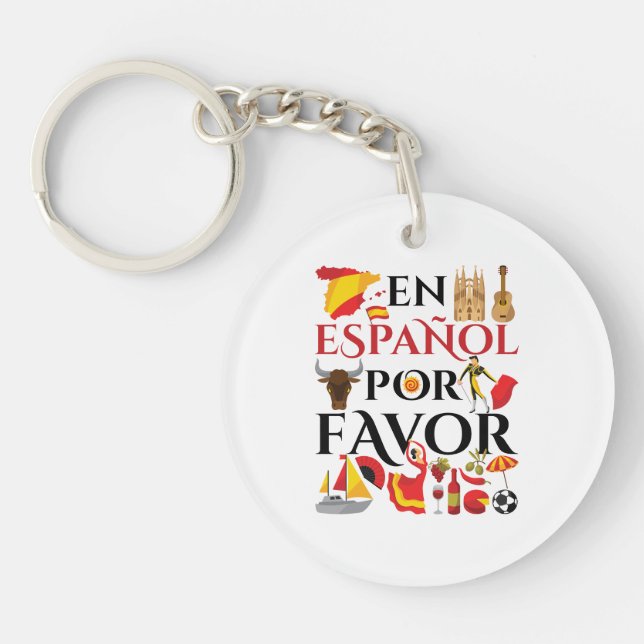 Porte-clefs Enseignant Espagnol En Espanol Por Favoriser (Devant)