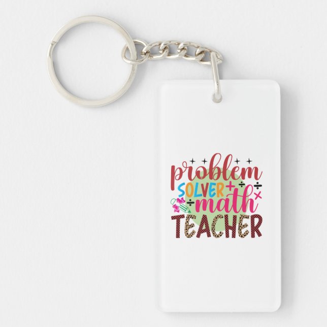 Porte-clefs Enseignant Problème d'art Solveur Math Enseignant (Devant)