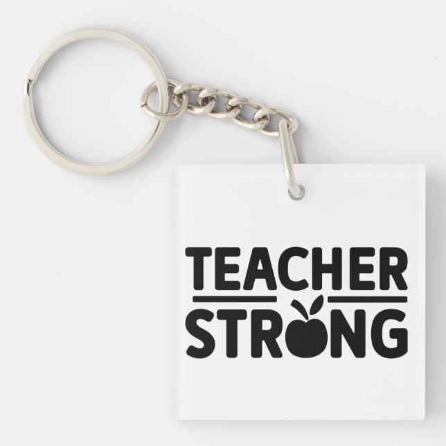 Porte-clefs Enseignant Strong Wordart (Devant)