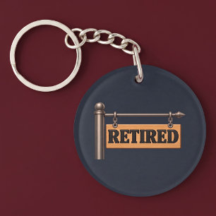 Porte-clefs Enseigne suspendue en bois pour retraité