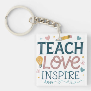 Porte-clefs Enseigner Amour Inspirer – Cadeau de Reconnaissanc