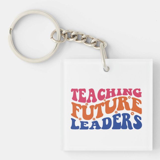 Porte-clefs Enseigner les futurs leaders Wordart (Devant)