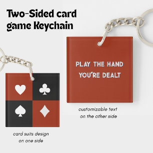 Porte-clefs Enseignes de jeux de cartes et Jouer la main qui v