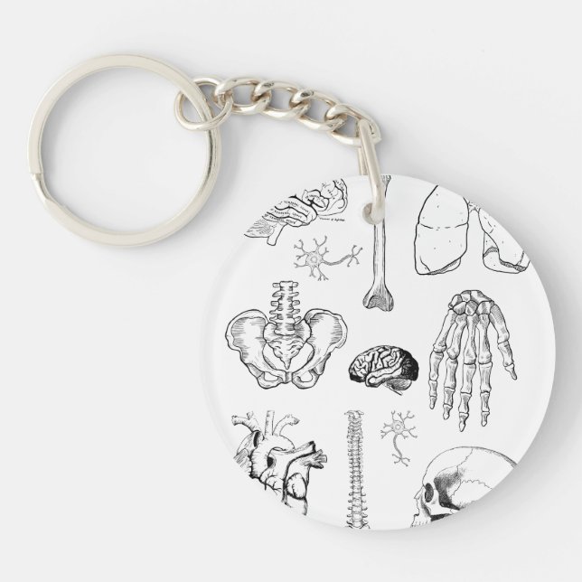 Porte-clefs Ensemble d'illustrations médicales vintage d'anato (Devant)