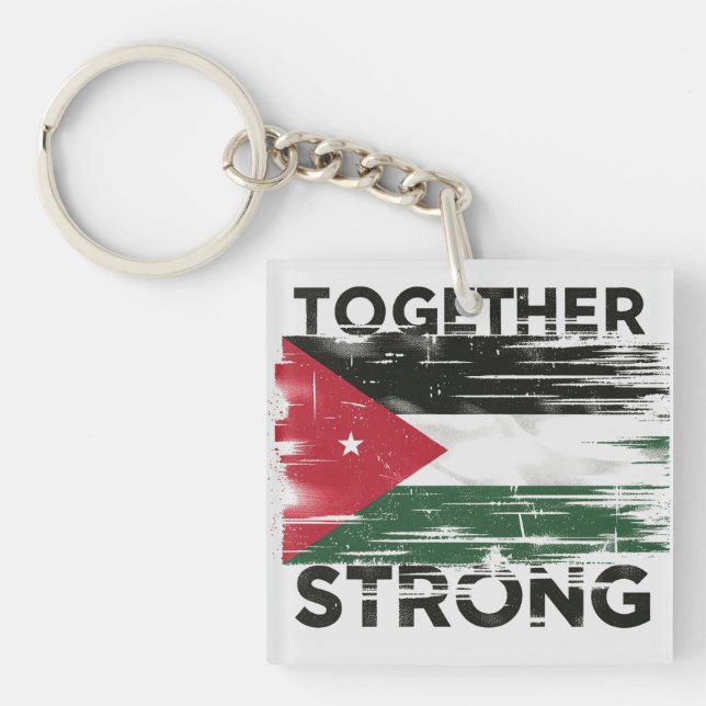 Porte-clefs Ensemble un soutien solide Palestine (Devant)