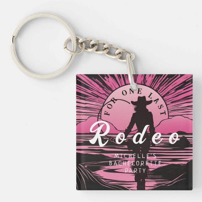 Porte-clefs Enterrement de vie de jeune fille One Last Rodeo (Devant)