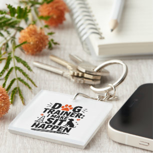 Porte-clefs Entraîneur De Chien Je Fais Asseoir