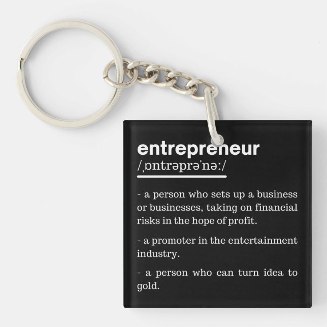 Porte-clefs Entrepreneur Définition Amusant Propriétaire d'ent (Devant)