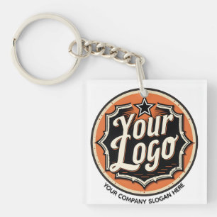 Porte-clefs Entreprise de logo et de texte personnalisés simpl