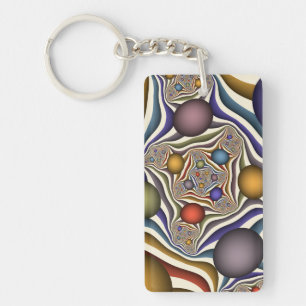 Porte-clefs Envolée, Art Fractal Abstrait Moderne Coloré