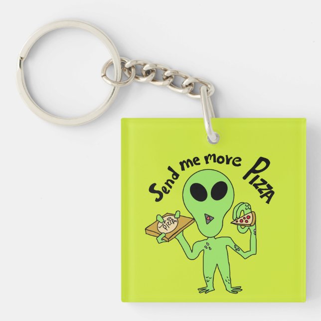 Porte-clefs envoyer plus de pizza ufo (Devant)