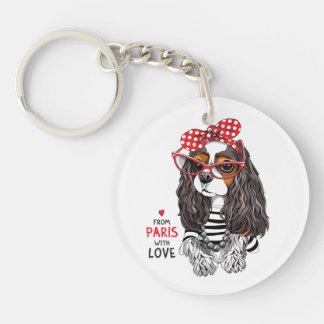 Porte-clefs Épagneul cavalier du Roi Charles de Paris avec