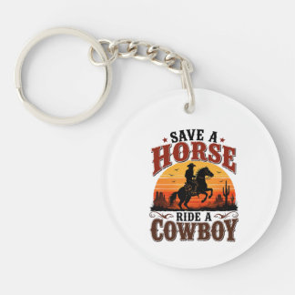Porte-clefs Épargnez Un Cheval Montez Un Cowboy