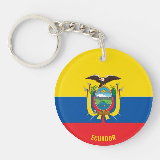 Porte-clefs Equateur Drapeau de charme patriotique (Devant)