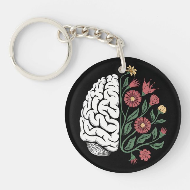 Porte-clefs Équilibre d'esprit : la nature rencontre l'intelli (Devant)
