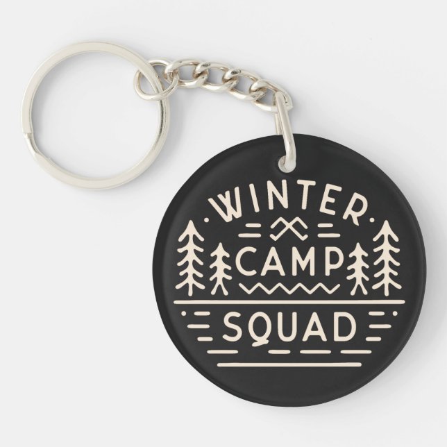 Porte-clefs Équipe de camping du camp d'hiver (Devant)