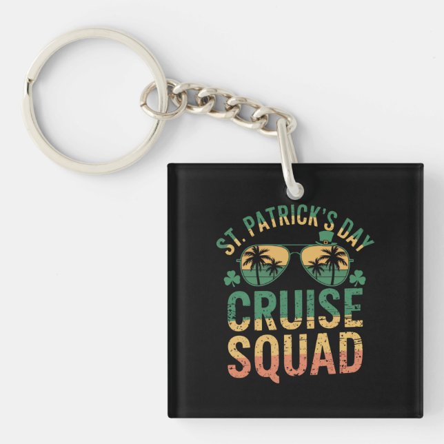 Porte-clefs Équipe de croisière de la Saint-Patrick drôle de f (Devant)