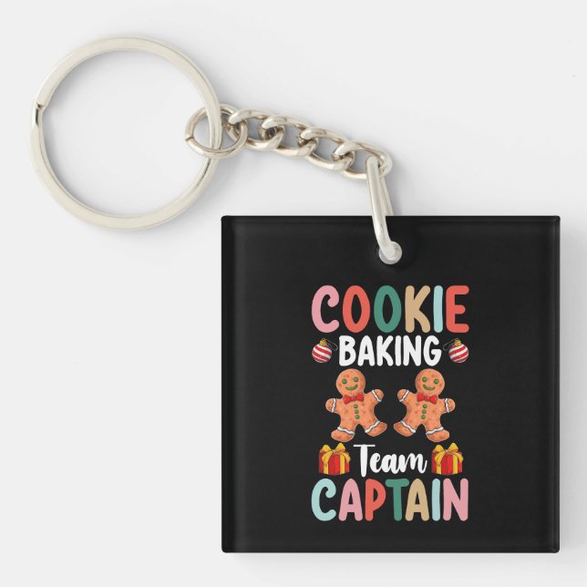 Porte-clefs Équipe de cuisson des cookies Capitaine Famille No (Devant)