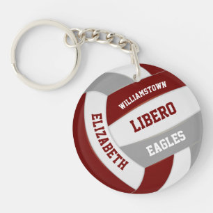 Porte-clefs équipe de maroon gris couleurs filles garçons voll