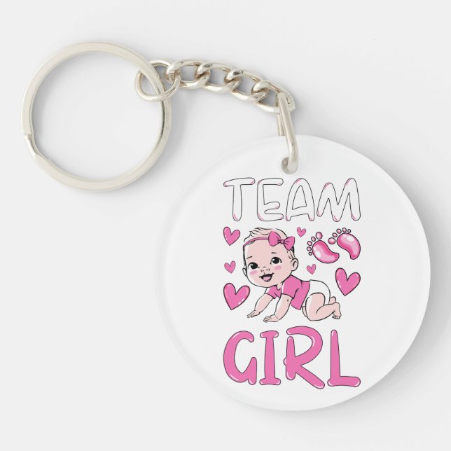 Porte-clefs Équipe de révélation de genre Fille Fête Set Cercl (Devant)