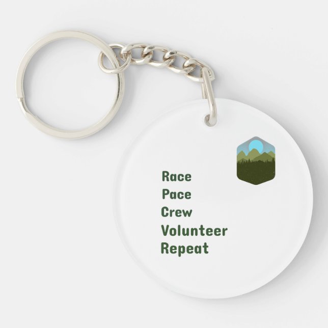 Porte-clefs Équipe de rythme de course Bénévole Répéter (Devant)